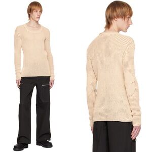 Dion Lee Beige Grid Sweater Knit Size 6 NWT $760